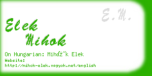 elek mihok business card